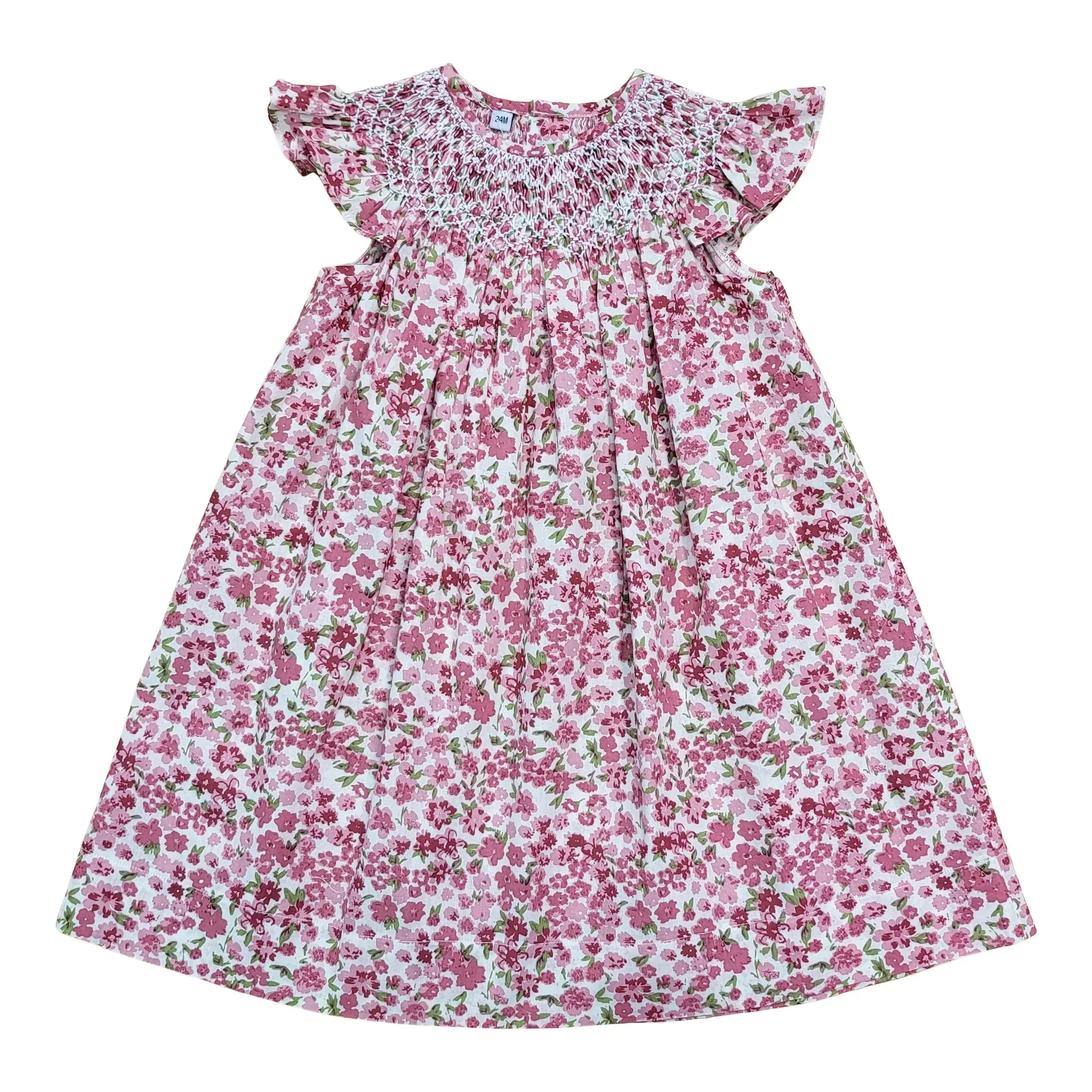 Jane Pink Floral Smocked Dress