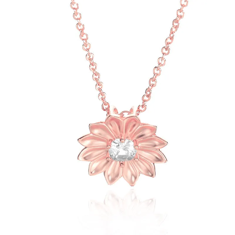 Jewelry Sunflower Zircon Ladies Necklace