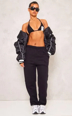 Black Sweat Cuffed High Waist Joggers