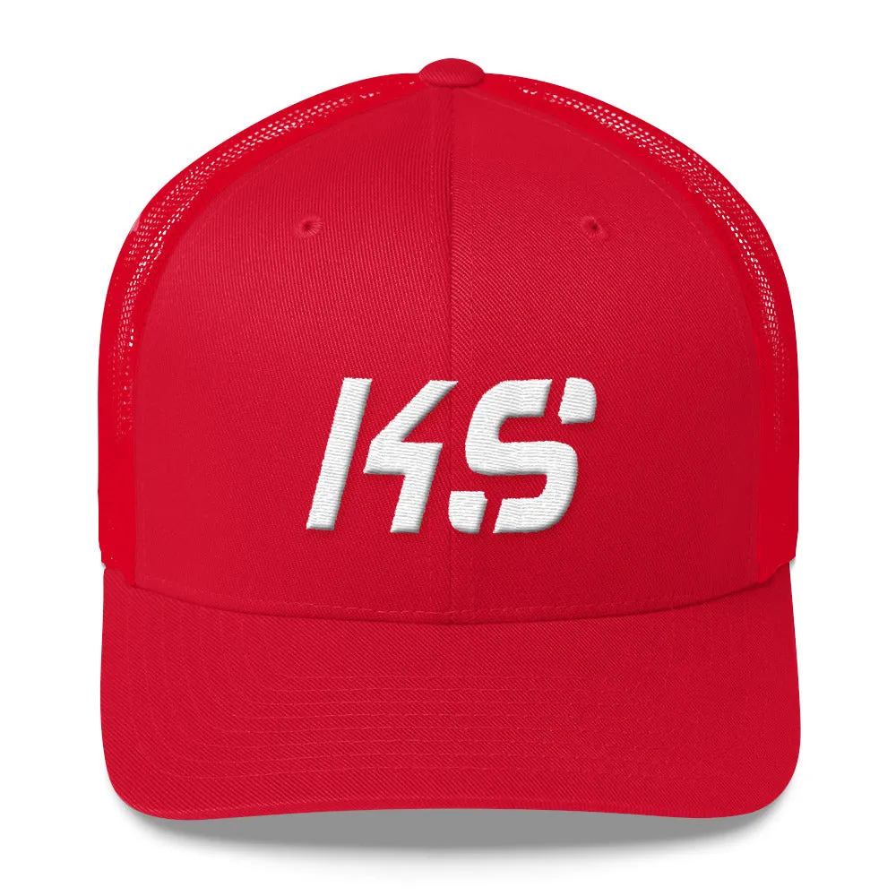 Kansas Trucker Cap with White Embroidery - KS - Multiple Color Options