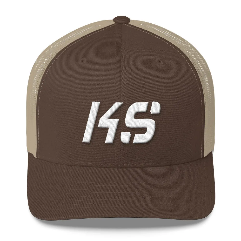 Kansas Trucker Cap with White Embroidery - KS - Multiple Color Options