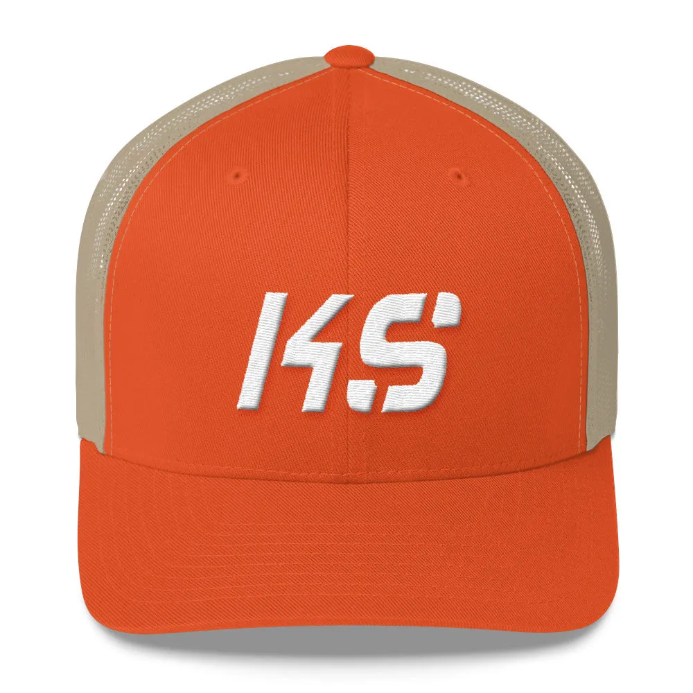 Kansas Trucker Cap with White Embroidery - KS - Multiple Color Options