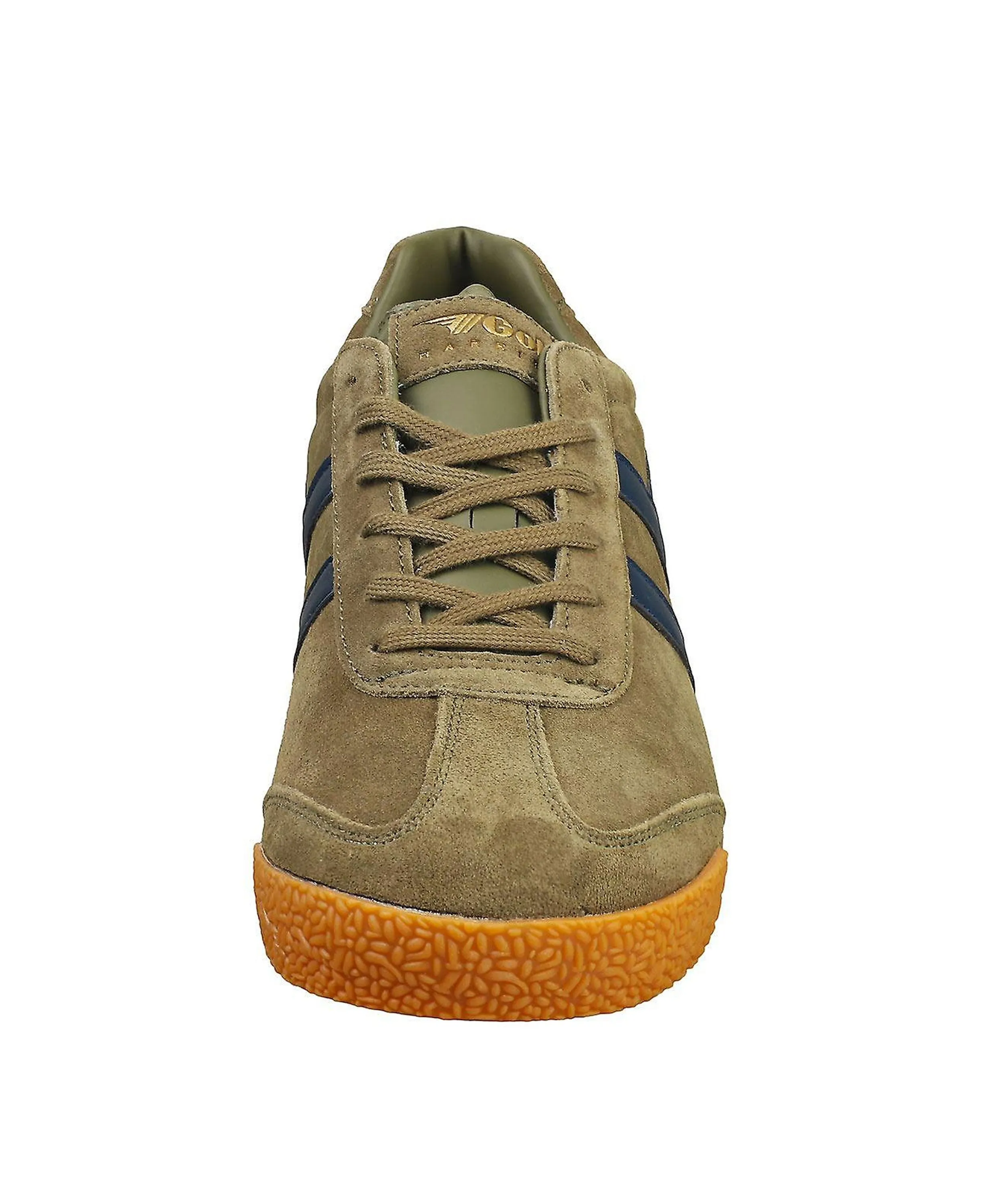 Khaki/Navy Harrier Suede Trainers