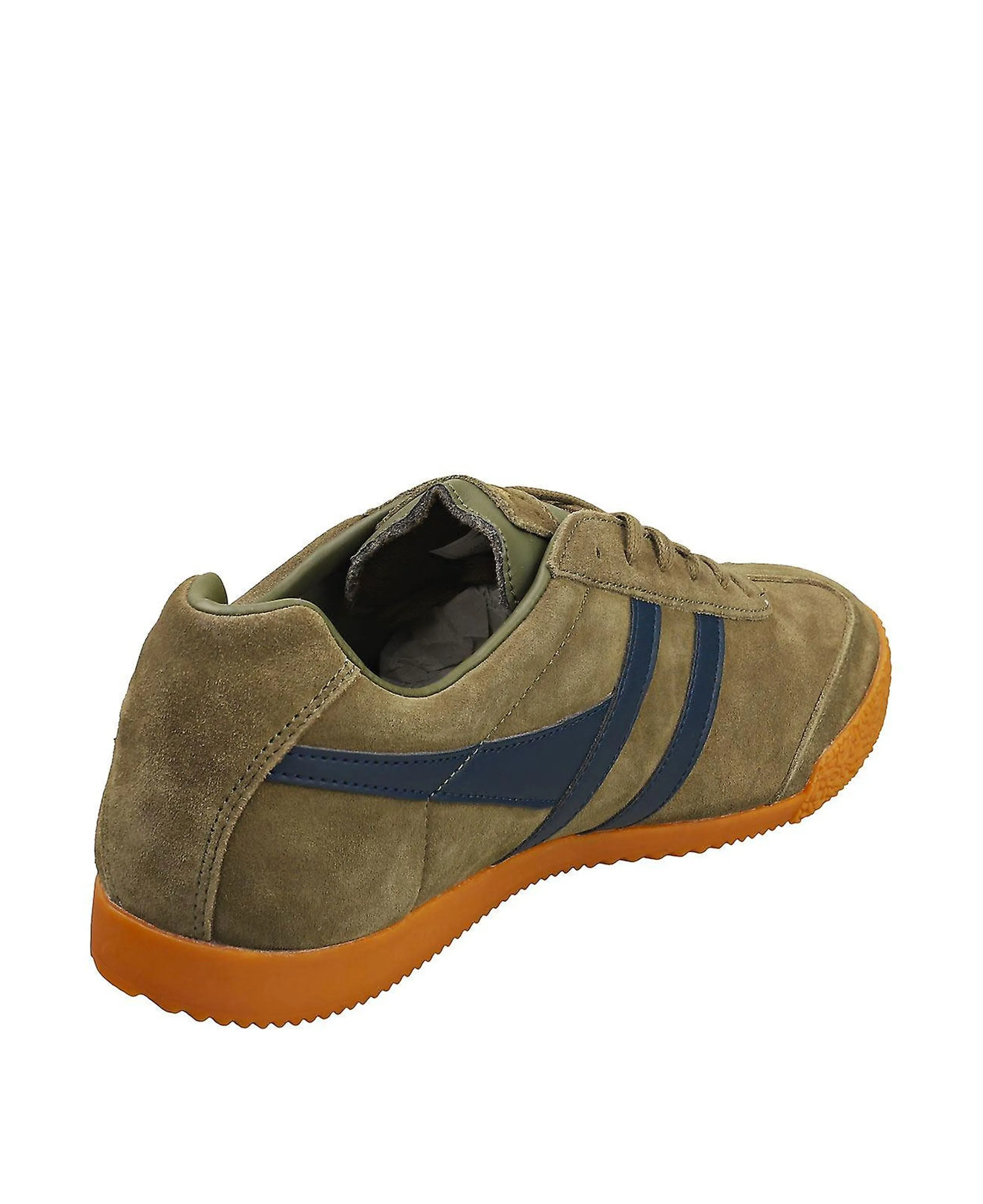 Khaki/Navy Harrier Suede Trainers