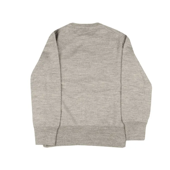 Kids Grey Melange Round Neck Pullover