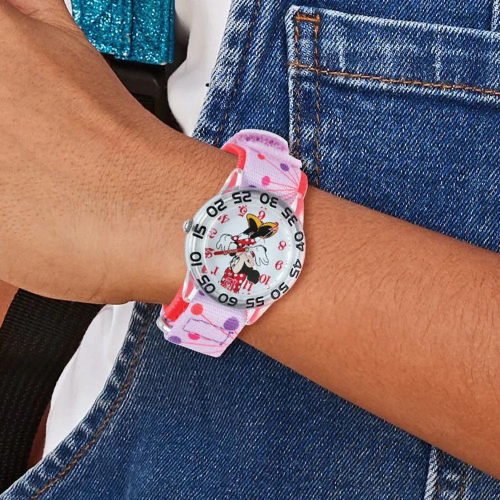 Kids Minnie Mouse Pink Polka Dot Time Teaching Acrylic Watch by Disney