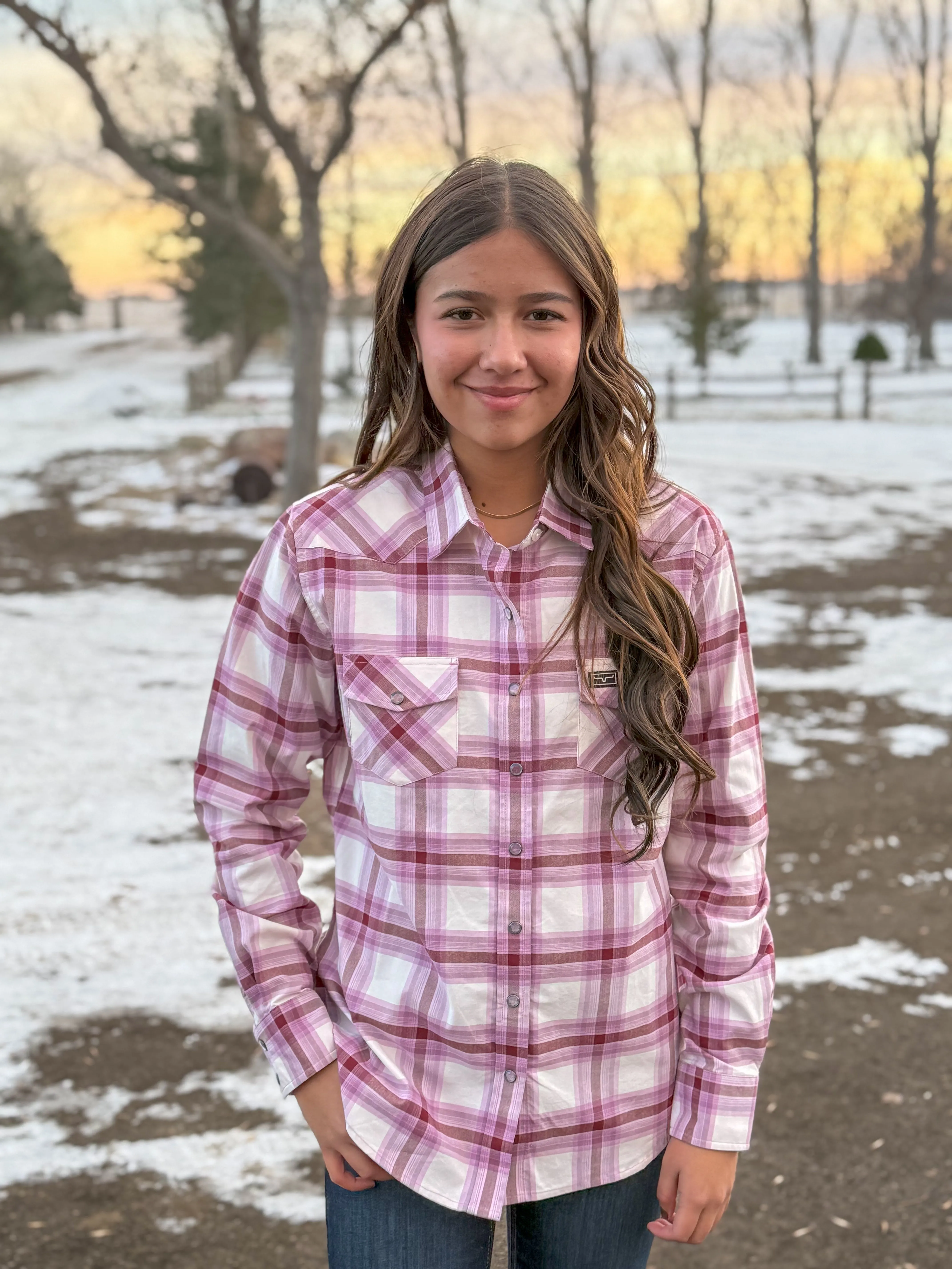 Kimes Ranch Matadora Lilac Plaid Shirt