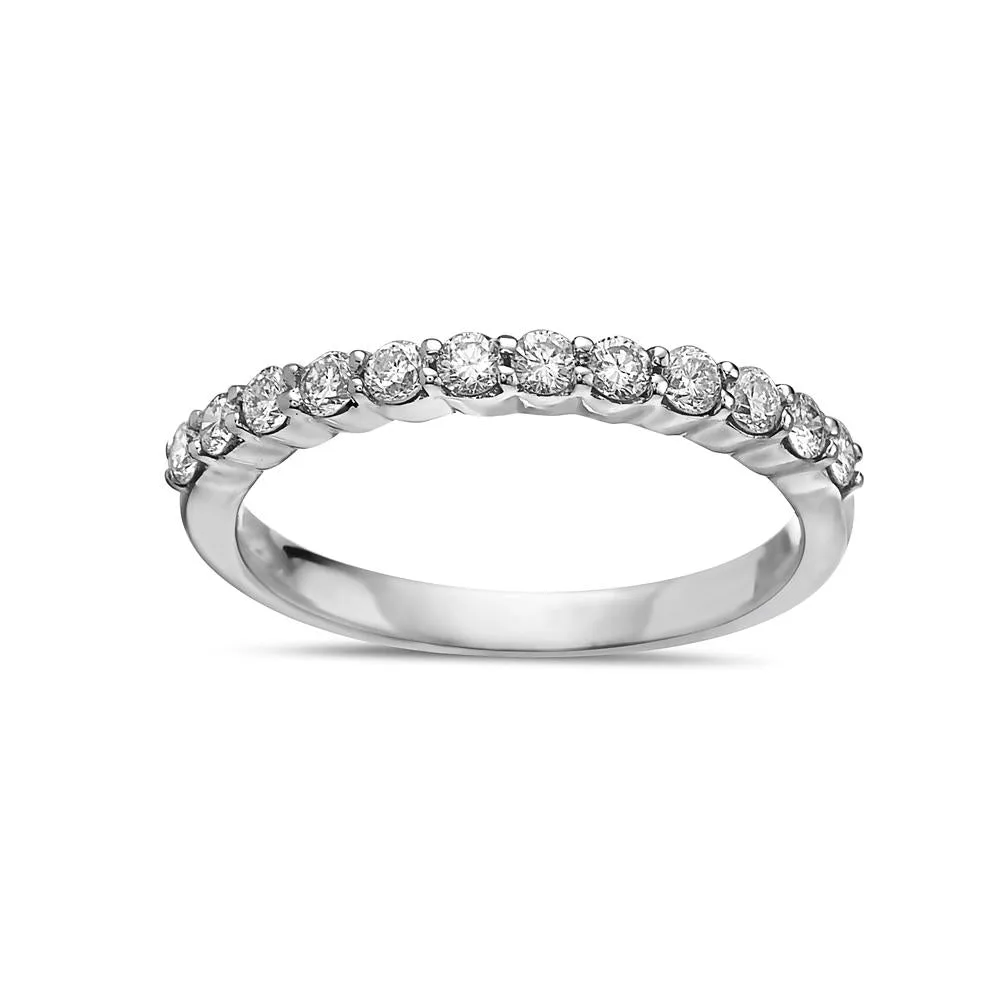 Ladies 18K White Gold With 0.50 CT Diamond Wedding Band