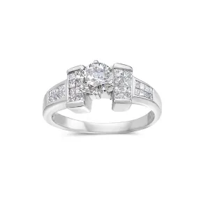 Ladies 18k White Gold With 1.45 CT Engagement Ring