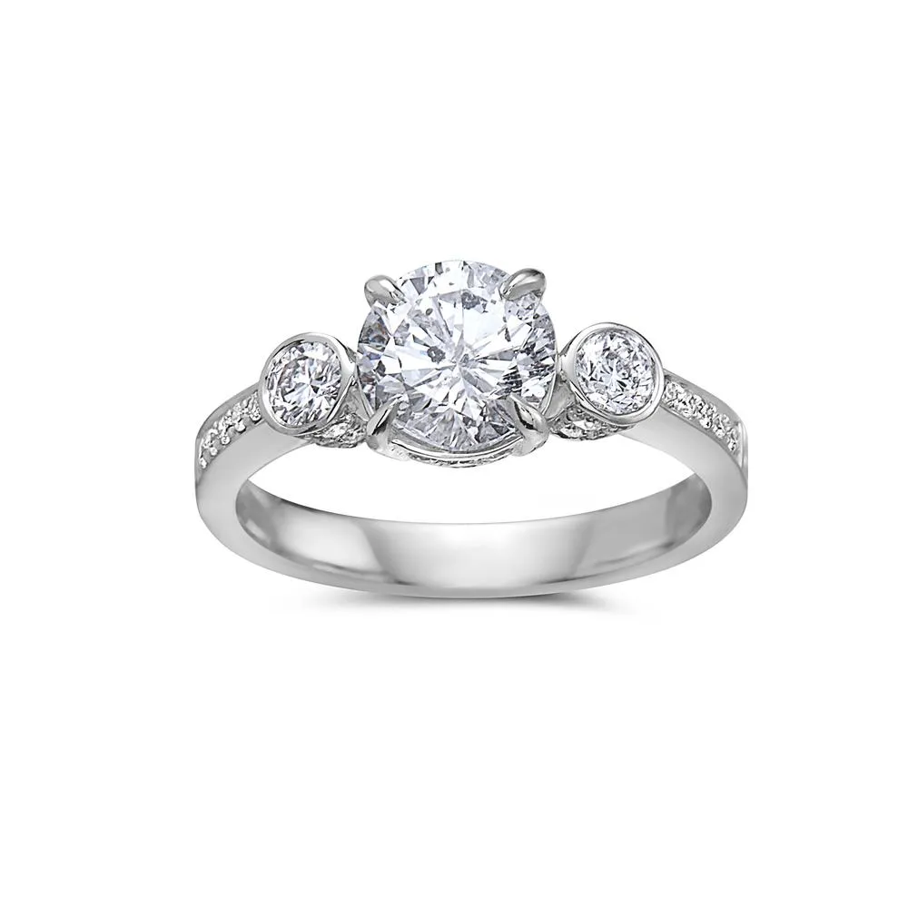 Ladies 18k White Gold With 2.23 CT Engagement Ring