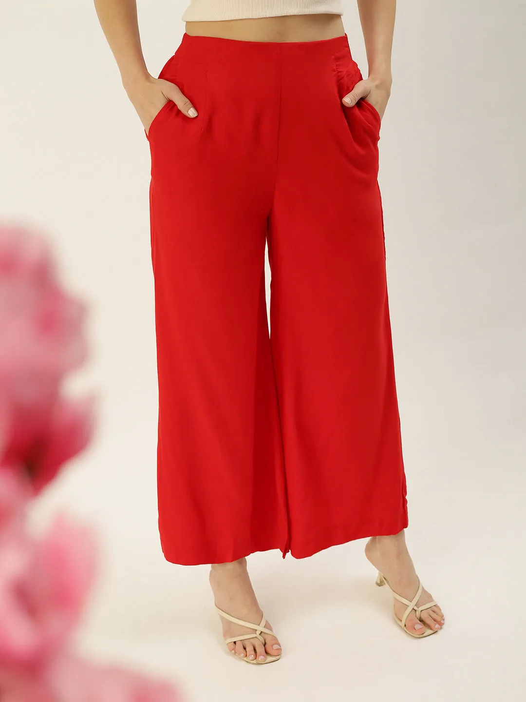 Ladies Palazzo Red