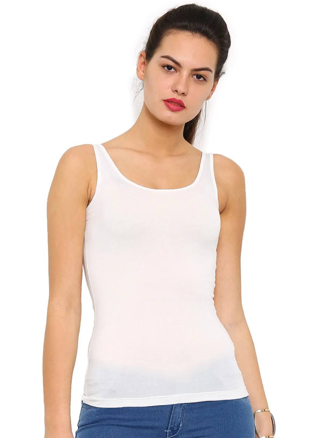 Ladies Razor Back Top Offwhite