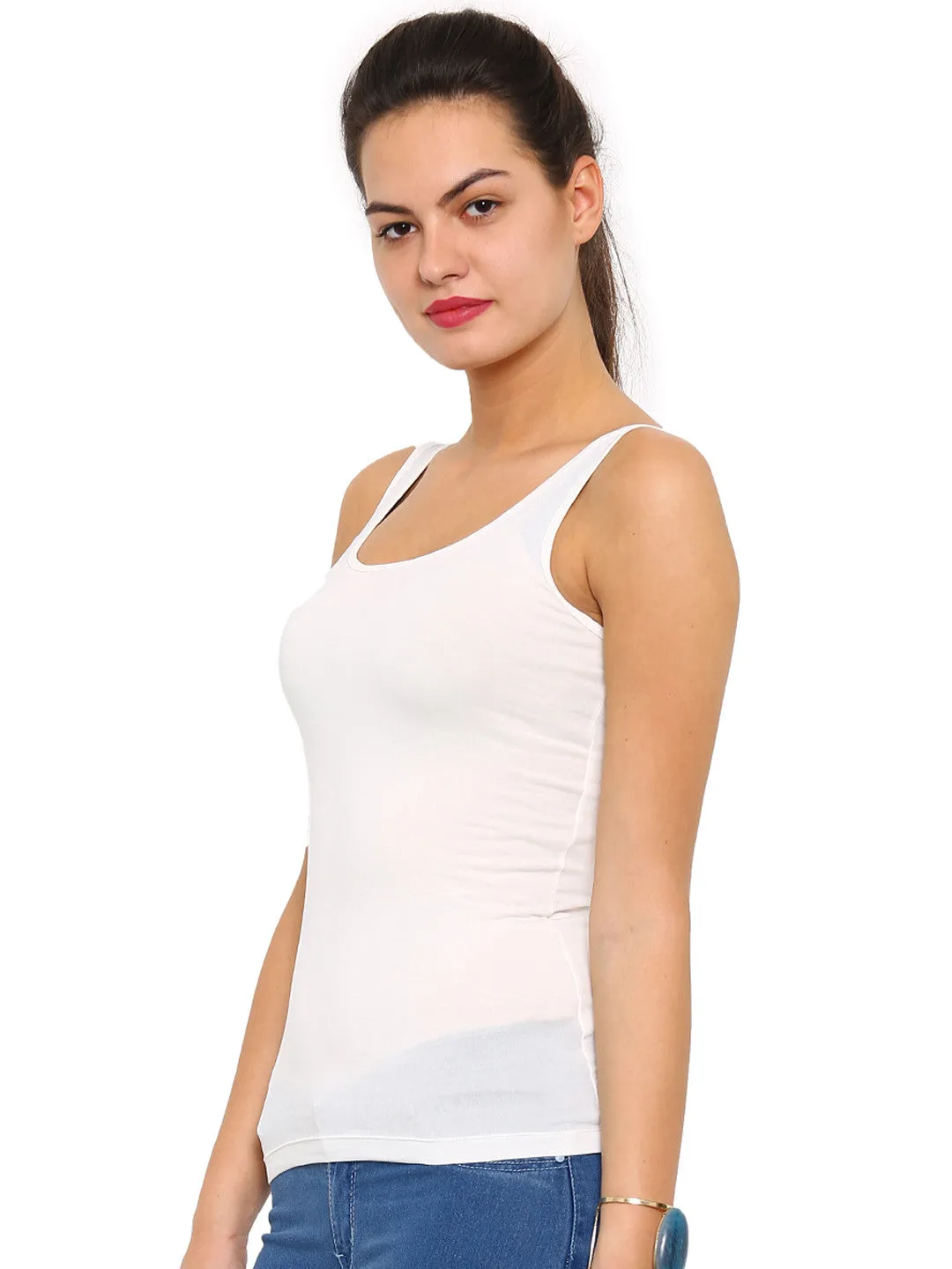 Ladies Razor Back Top Offwhite