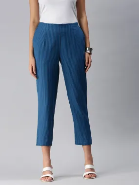 Ladies Straight Pant Indigo Blue