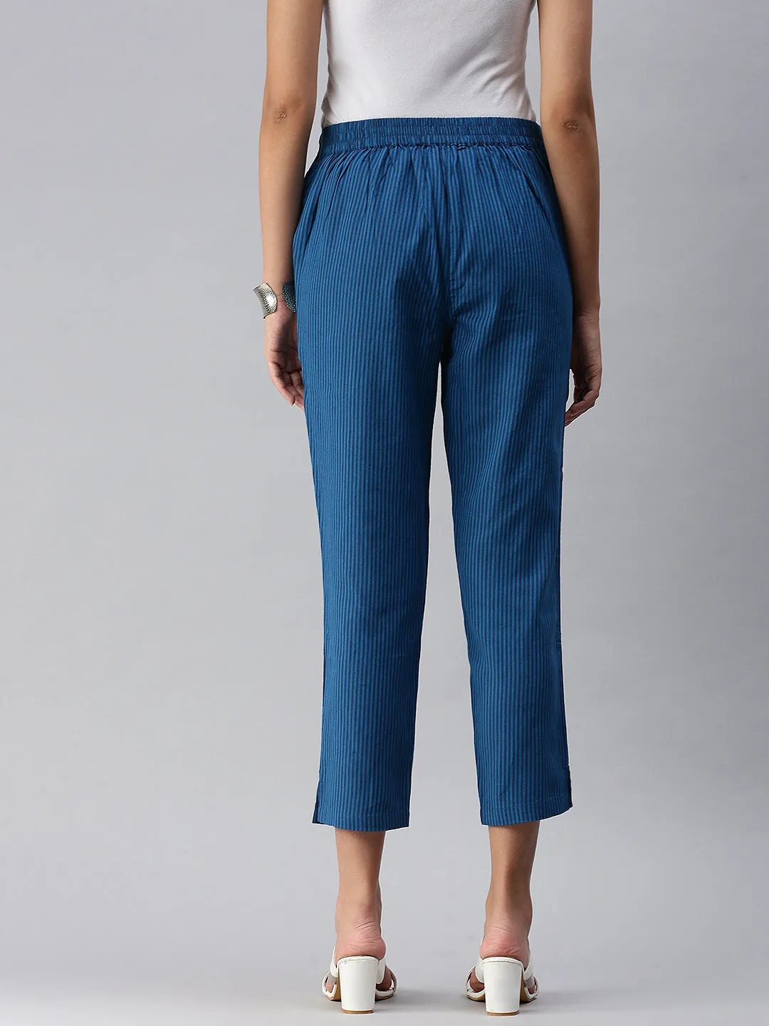 Ladies Straight Pant Indigo Blue