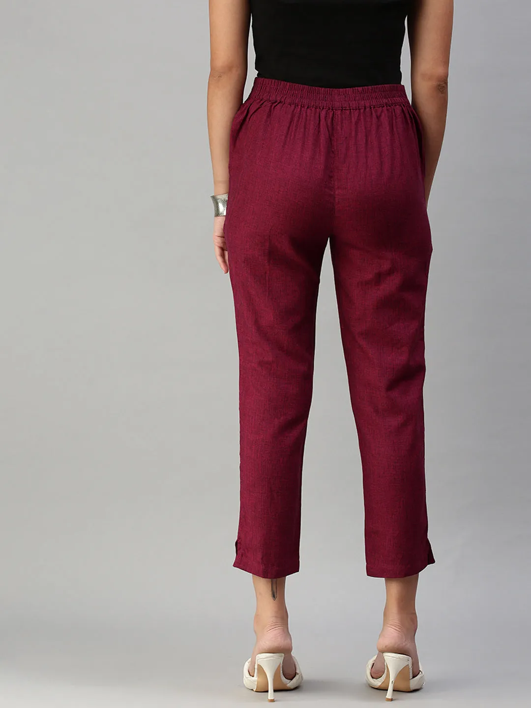 Ladies Straight Pant Maroon