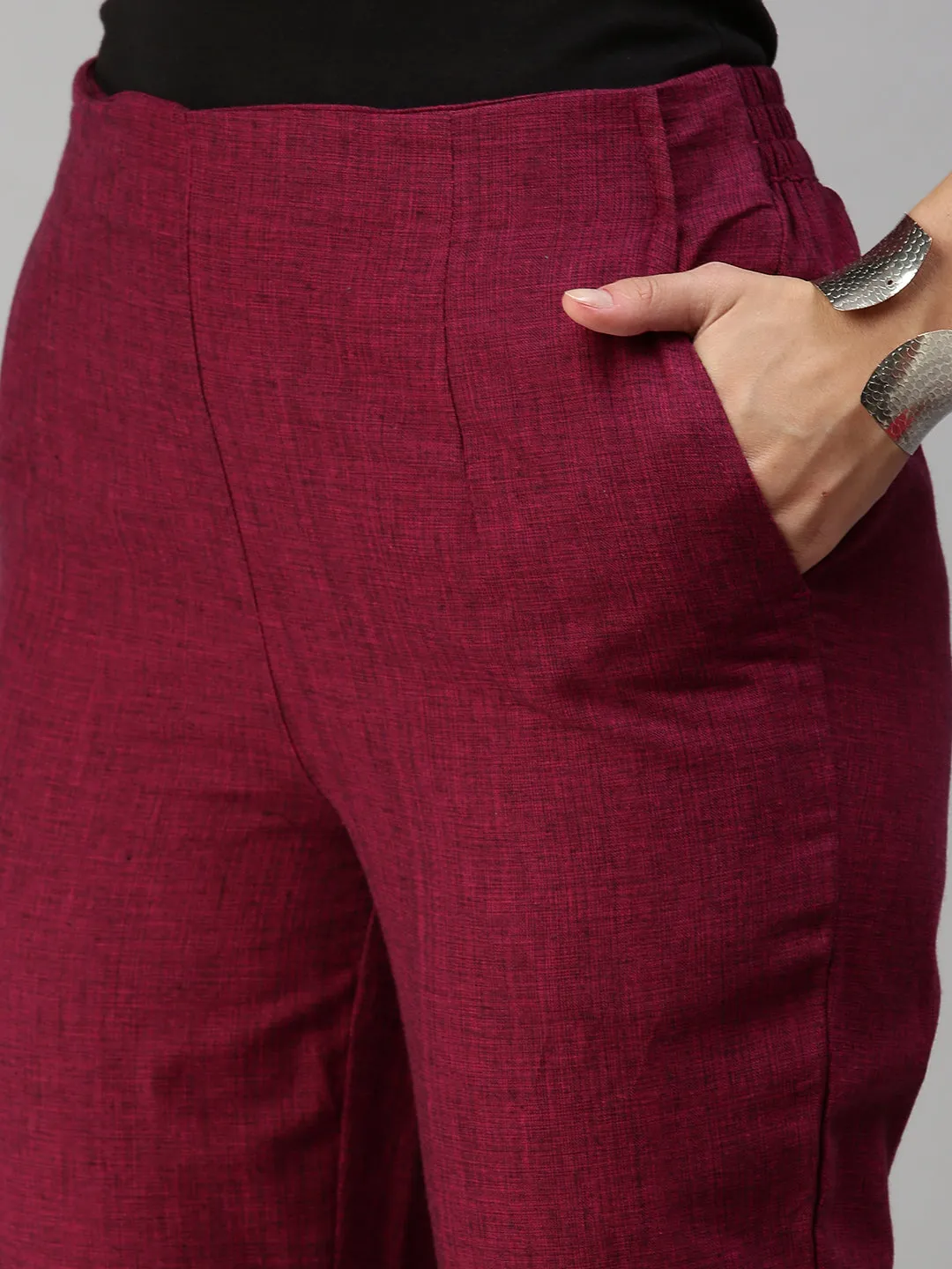 Ladies Straight Pant Maroon