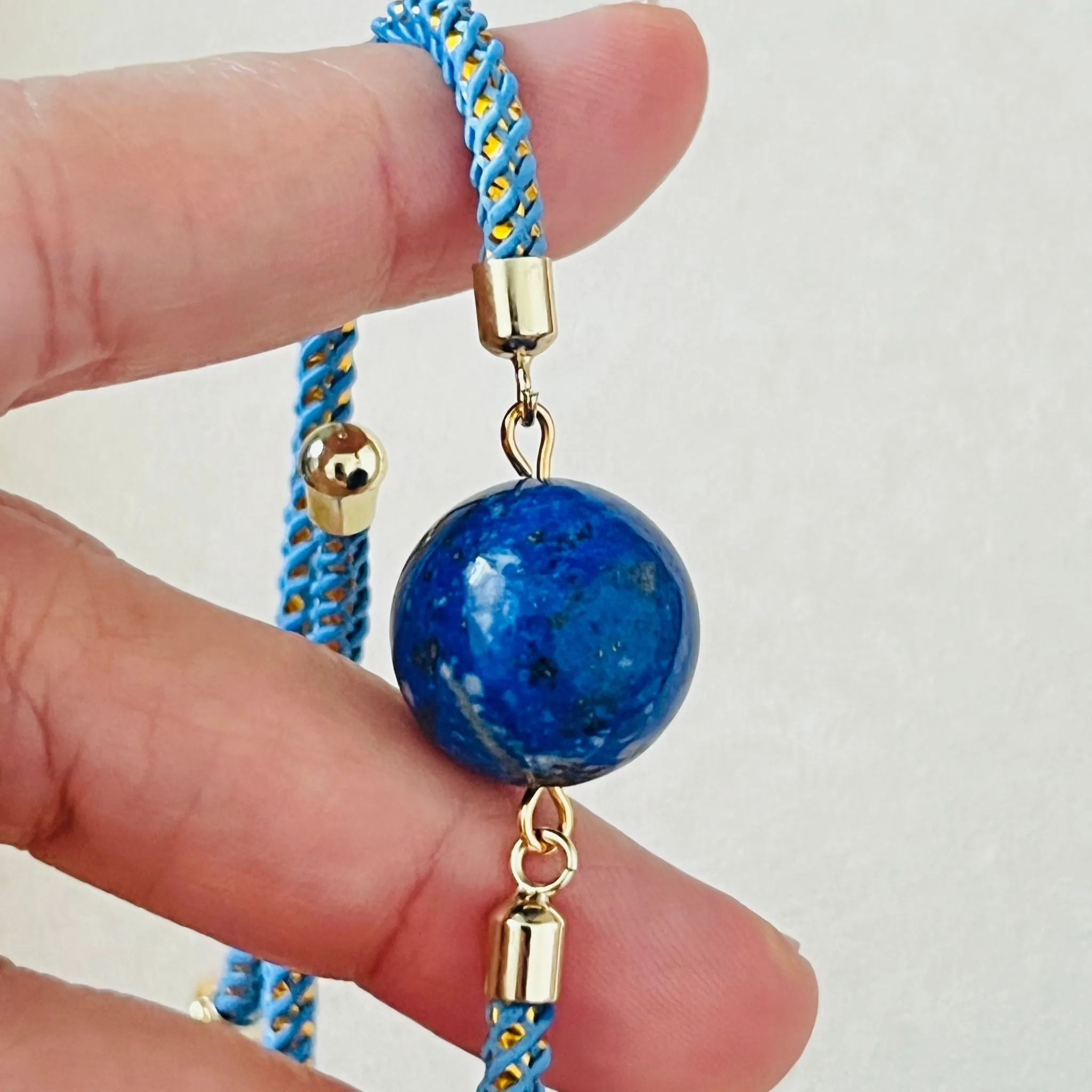 Blue String Lapis Lazuli Bracelet for Girls