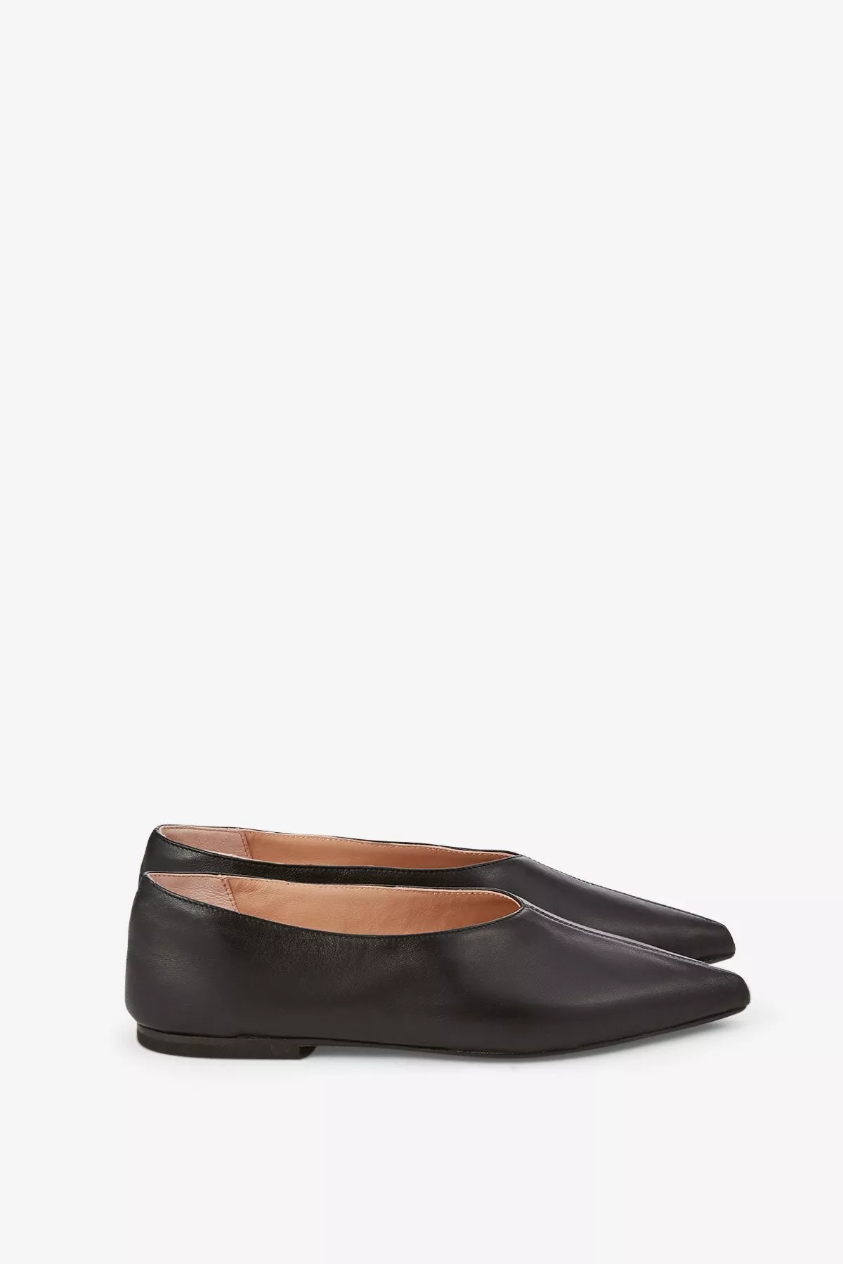 Leather ballet flat mules