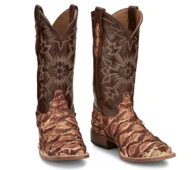 Leon Cognac Pirarucu Tony Lama Men's Cowboy Boots