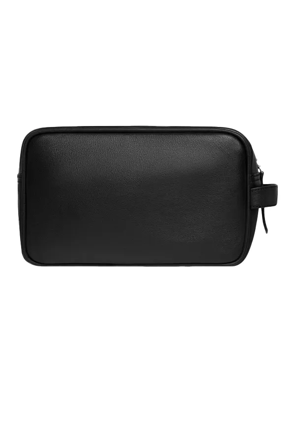 Black Leather Wash Bag by Les Deux