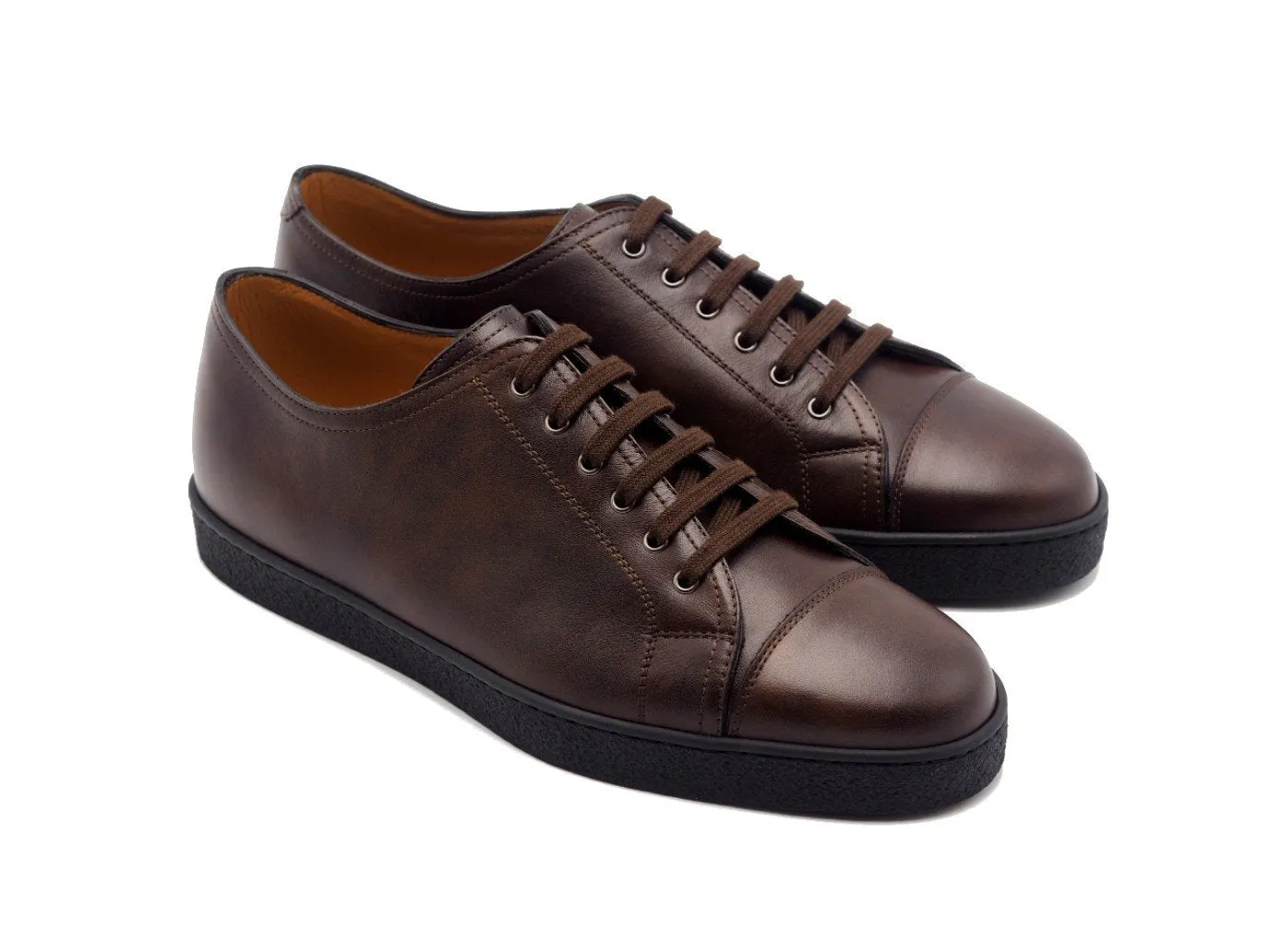 Dark Brown Museum Calf Leather Shoes by Levah