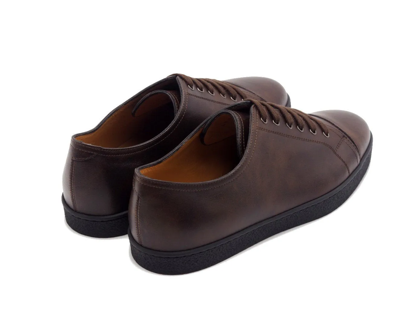 Dark Brown Museum Calf Leather Shoes by Levah