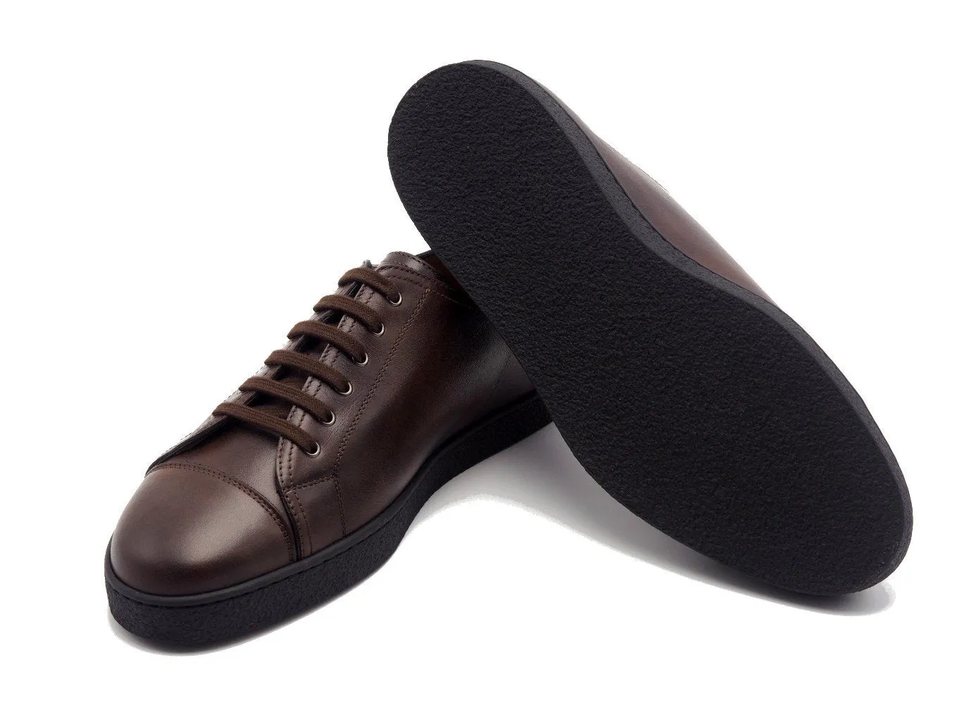 Dark Brown Museum Calf Leather Shoes by Levah