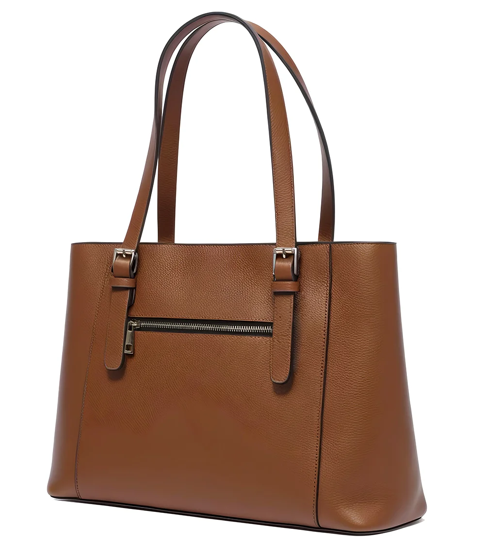 Lewis Tan Real Leather Shoulder Tote Bag for Women