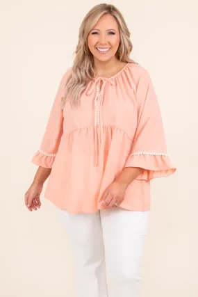 Peach Top - Pastel Orange Blouse, Cute & Stylish