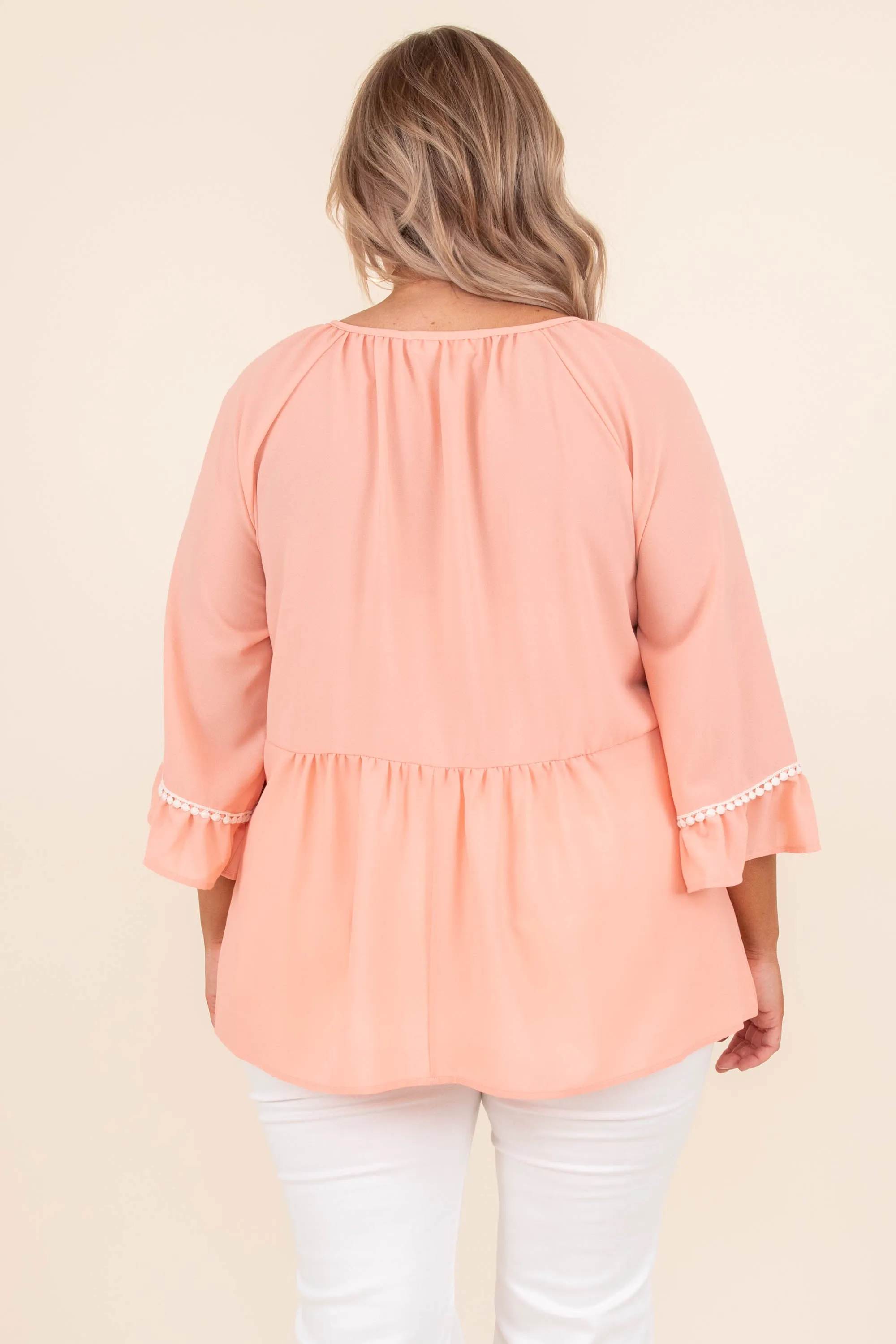 Peach Top - Pastel Orange Blouse, Cute & Stylish