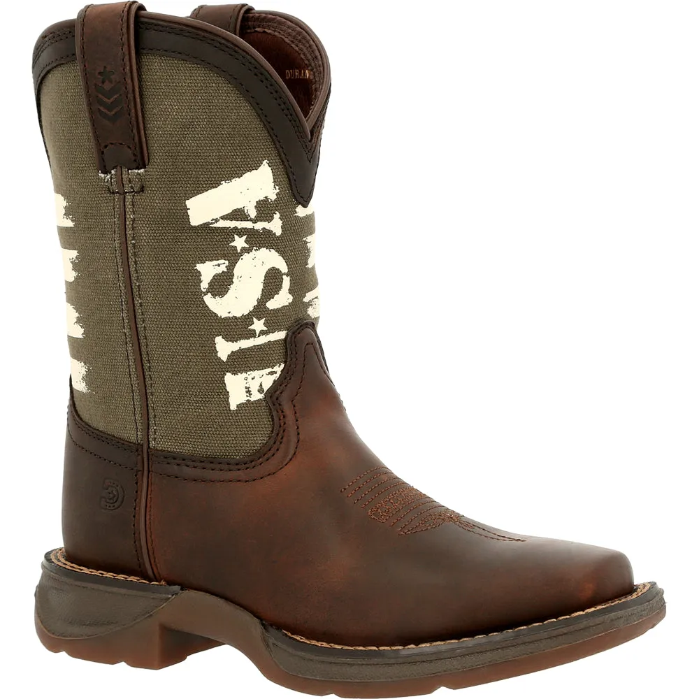 Lil' Rebel Army Patriotic Square Toe Cowboy Boots (Big Kid)