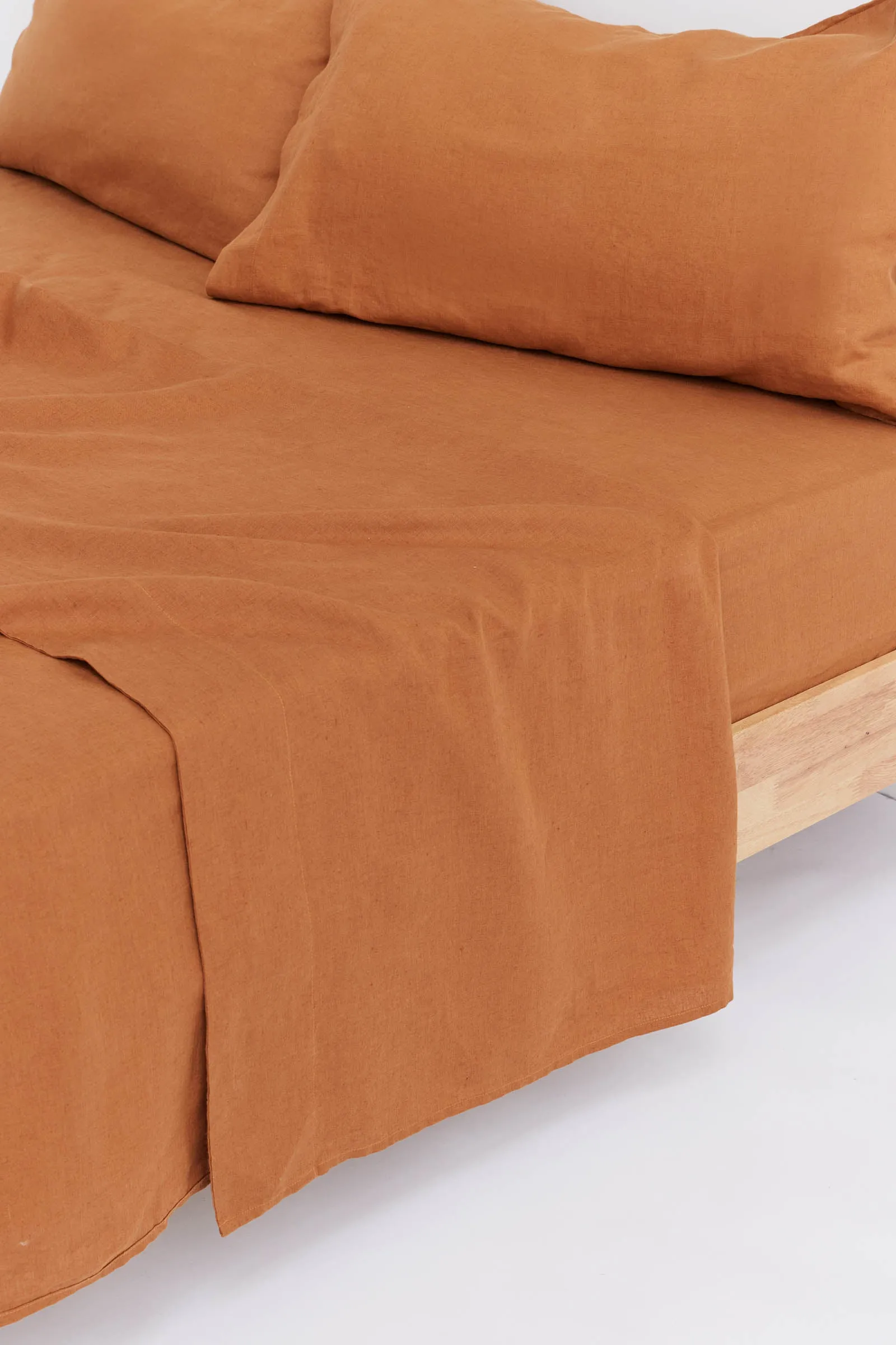 Tobacco Flat Linen Sheet