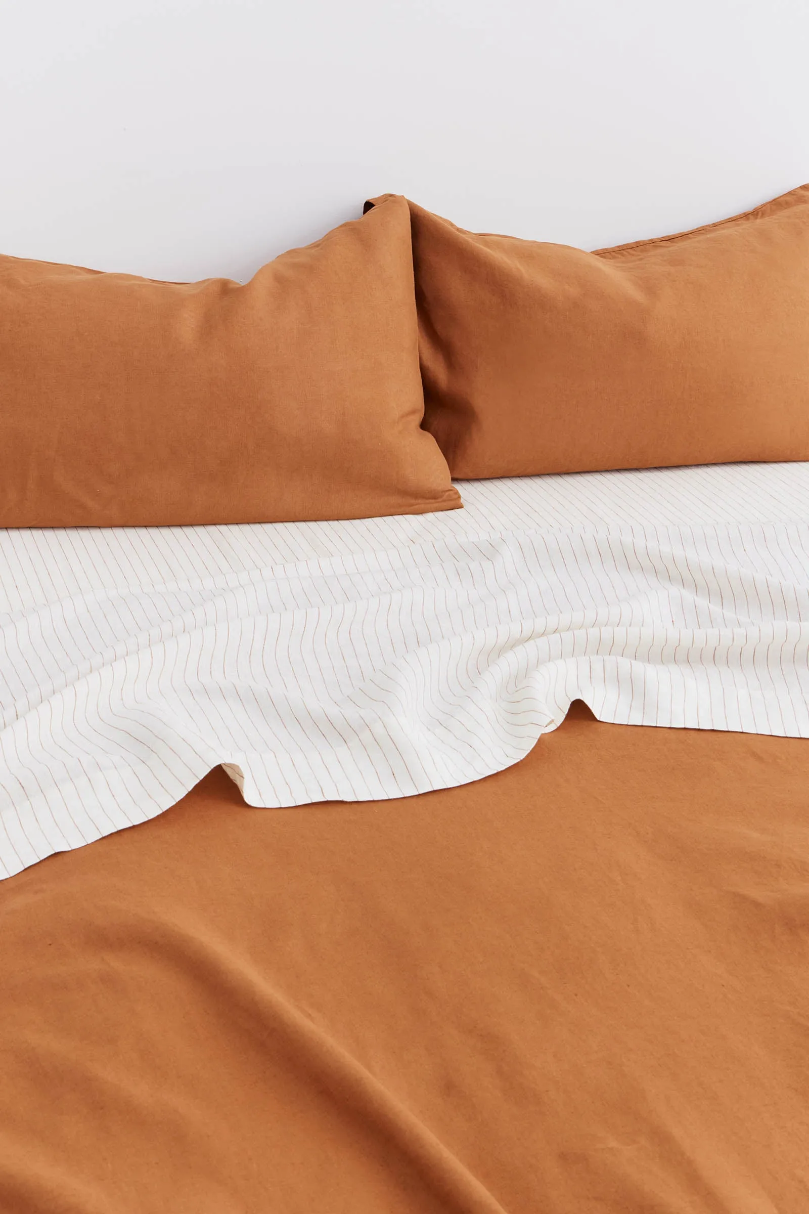 Tobacco Flat Linen Sheet