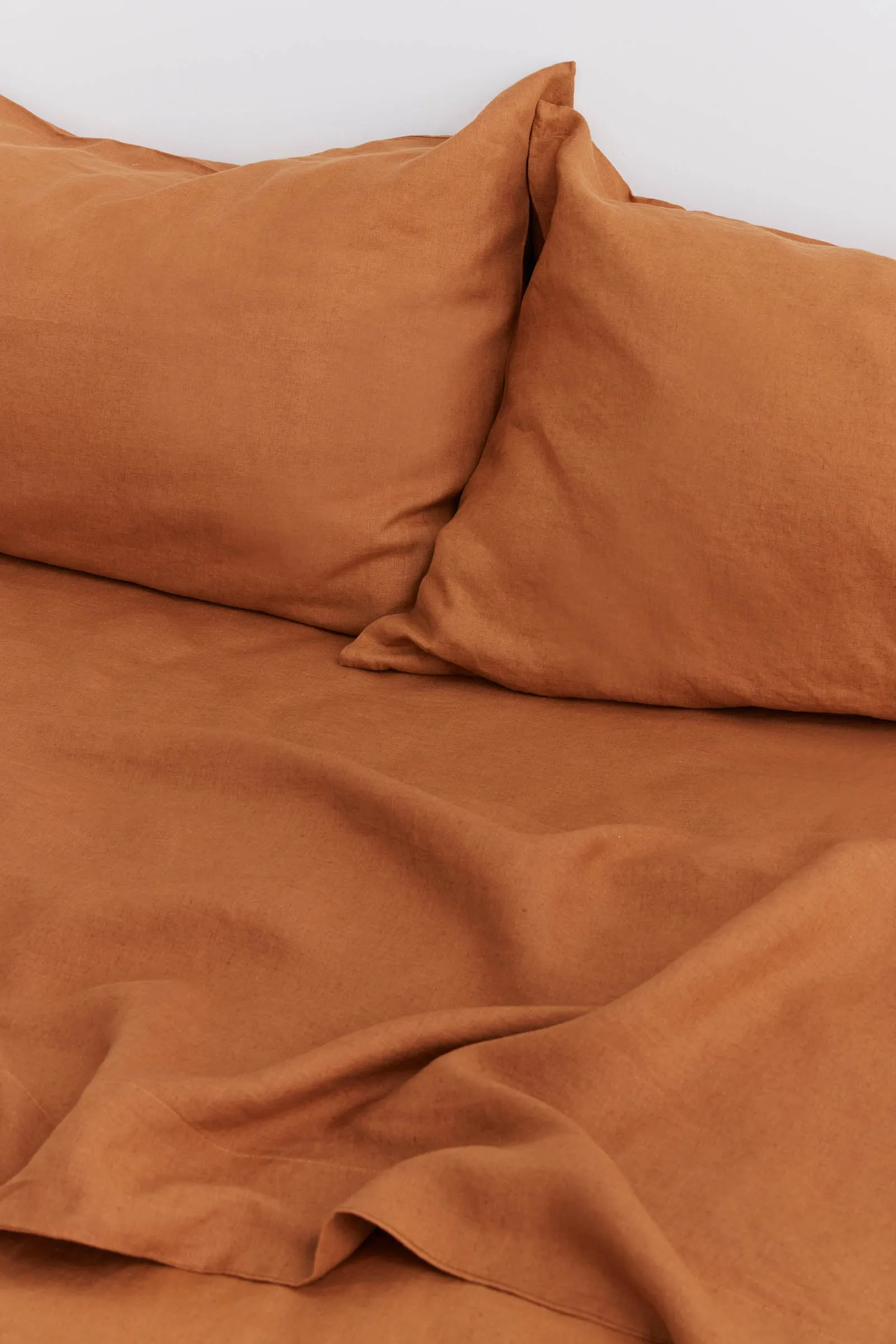 Tobacco Flat Linen Sheet