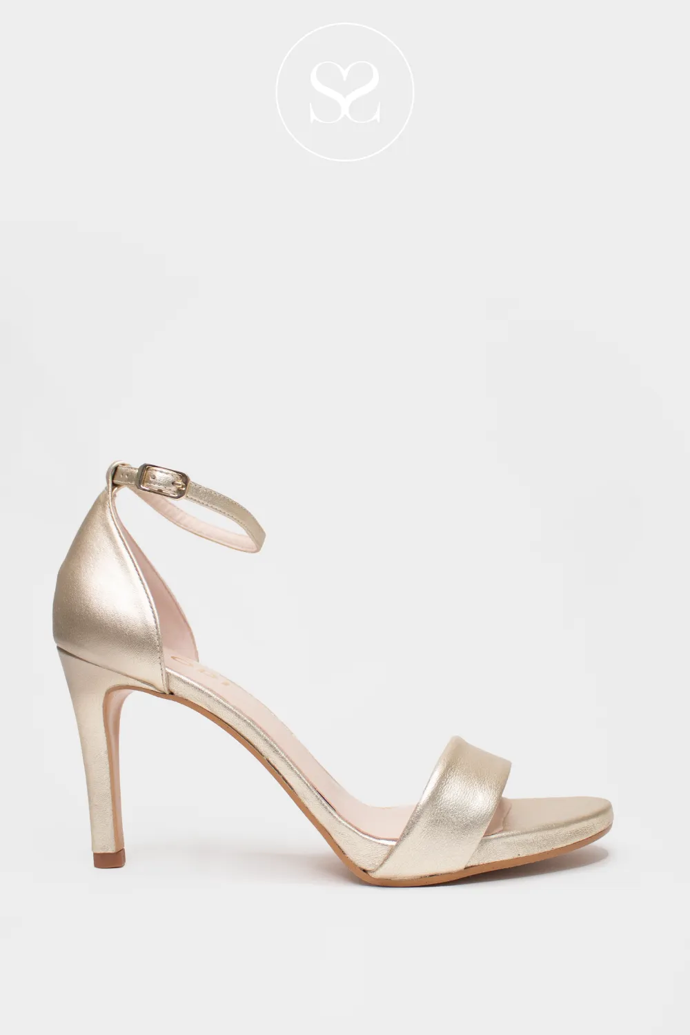 LODI IGOR-X GOLD LEATHER HIGH HEEL SANDALS