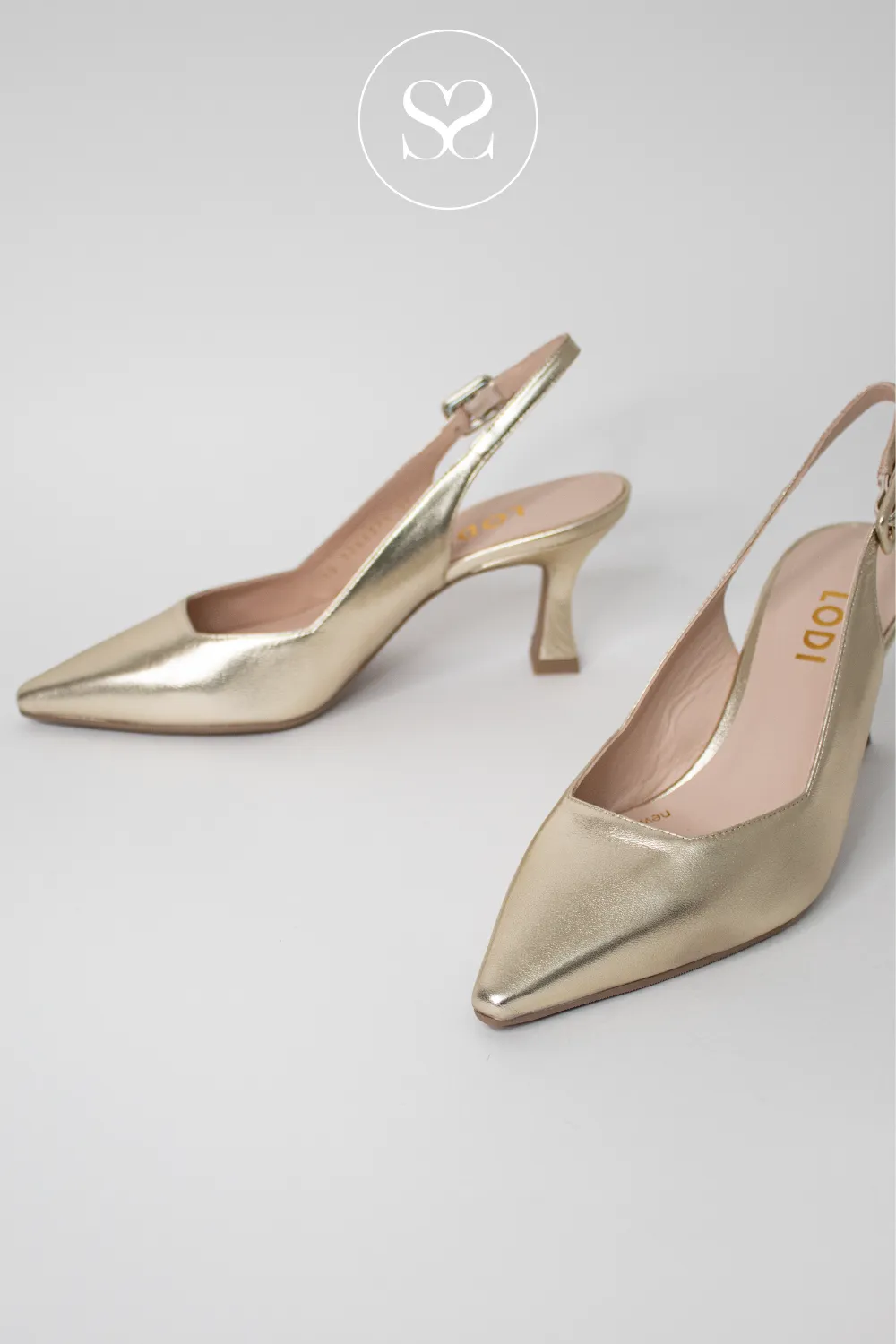 LODI JUCO GOLD SLINGBACK MID-HEEL COURT SHOES