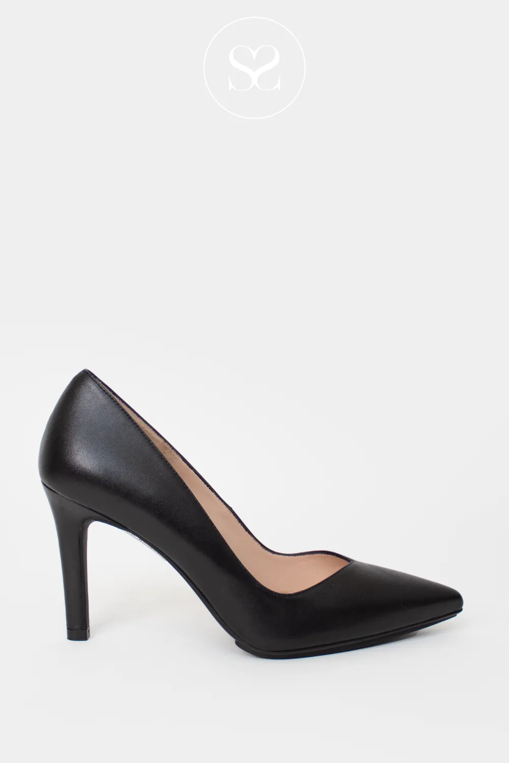 LODI RABOT BLACK LEATHER HIGH HEEL COURT SHOE