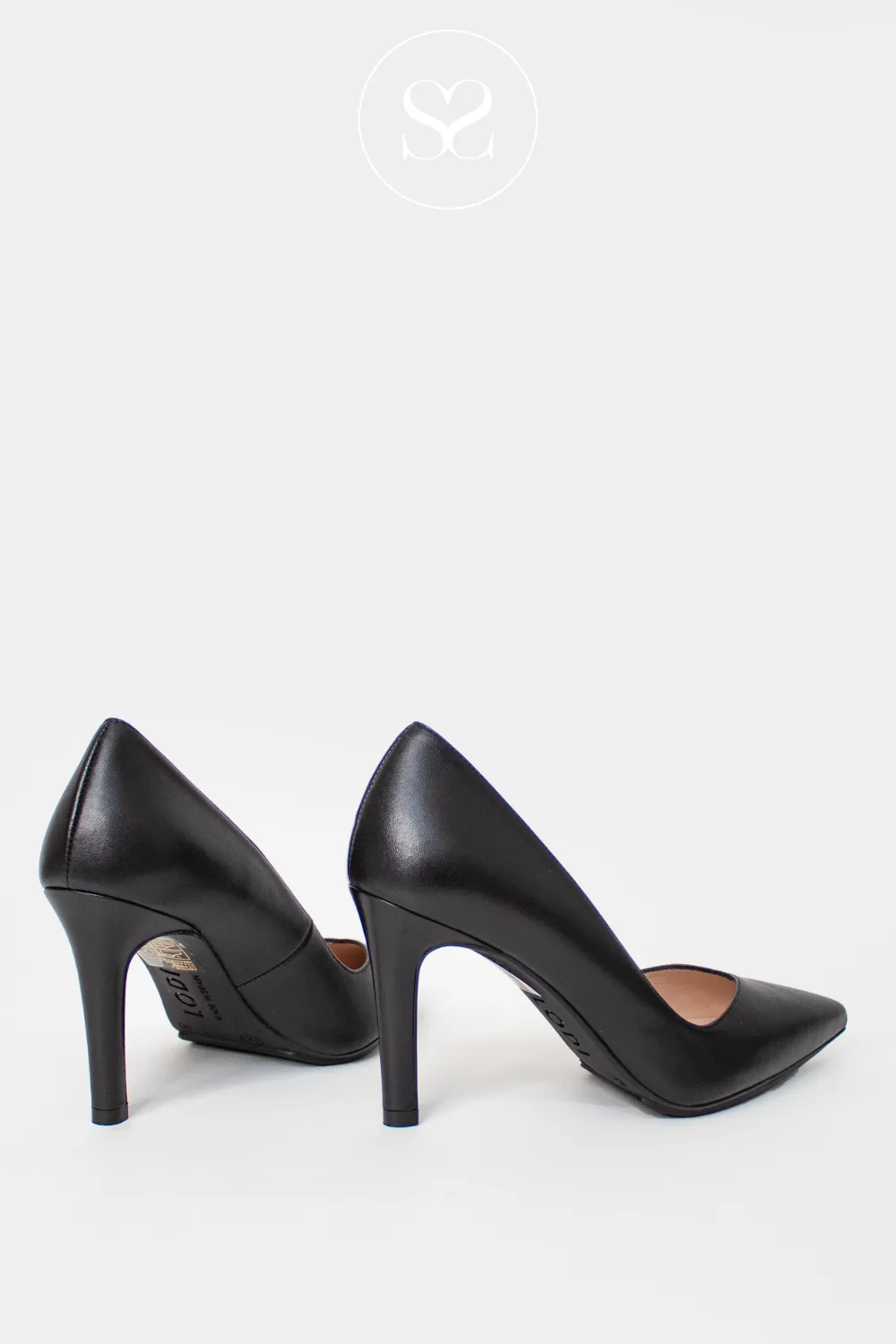 LODI RABOT BLACK LEATHER HIGH HEEL COURT SHOE