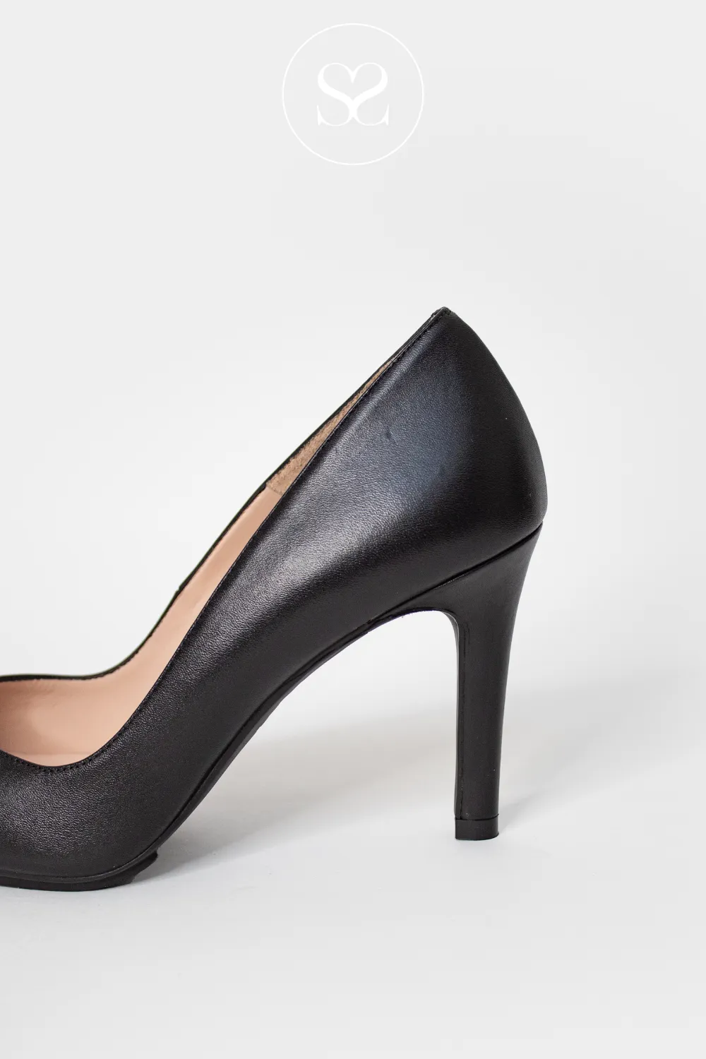 LODI RABOT BLACK LEATHER HIGH HEEL COURT SHOE