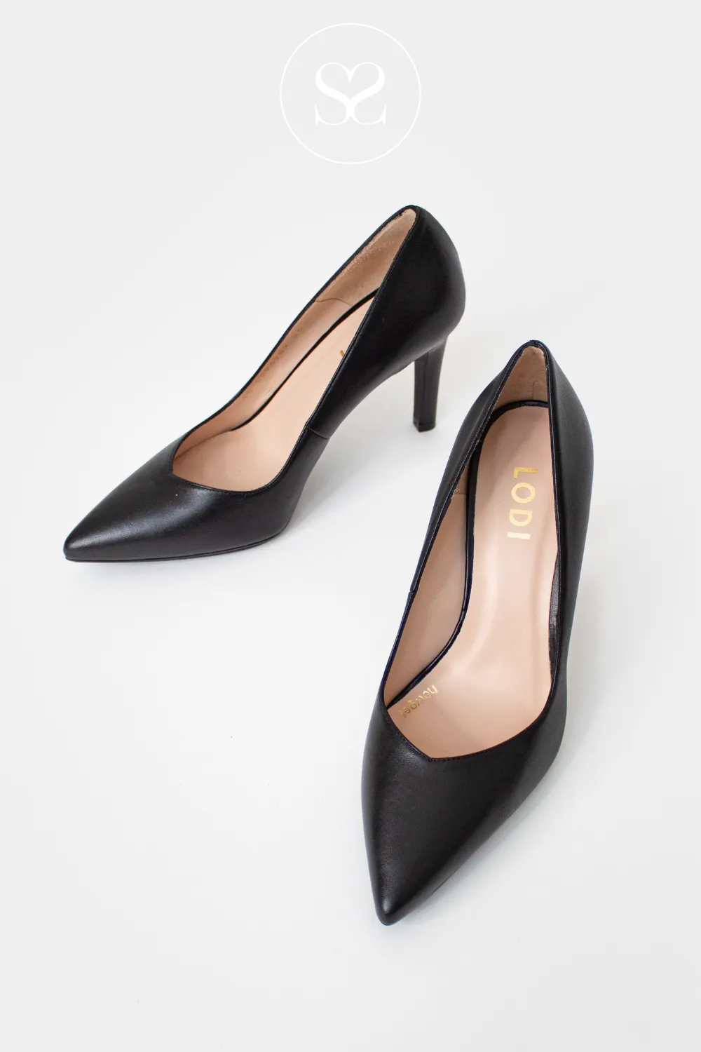 LODI RABOT BLACK LEATHER HIGH HEEL COURT SHOE