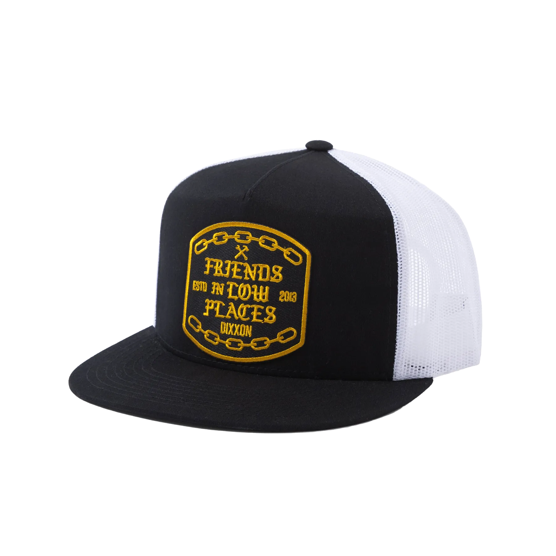 Low Places Chains Flat Bill Trucker Snapback - Gold