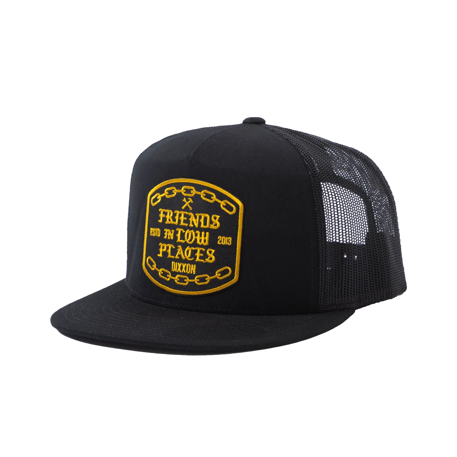 Low Places Chains Flat Bill Trucker Snapback - Gold