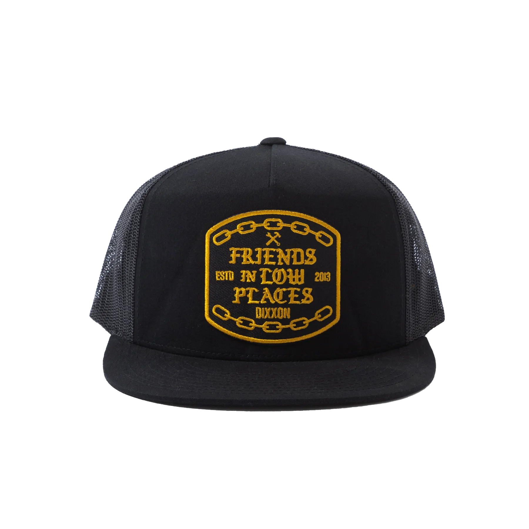 Low Places Chains Flat Bill Trucker Snapback - Gold