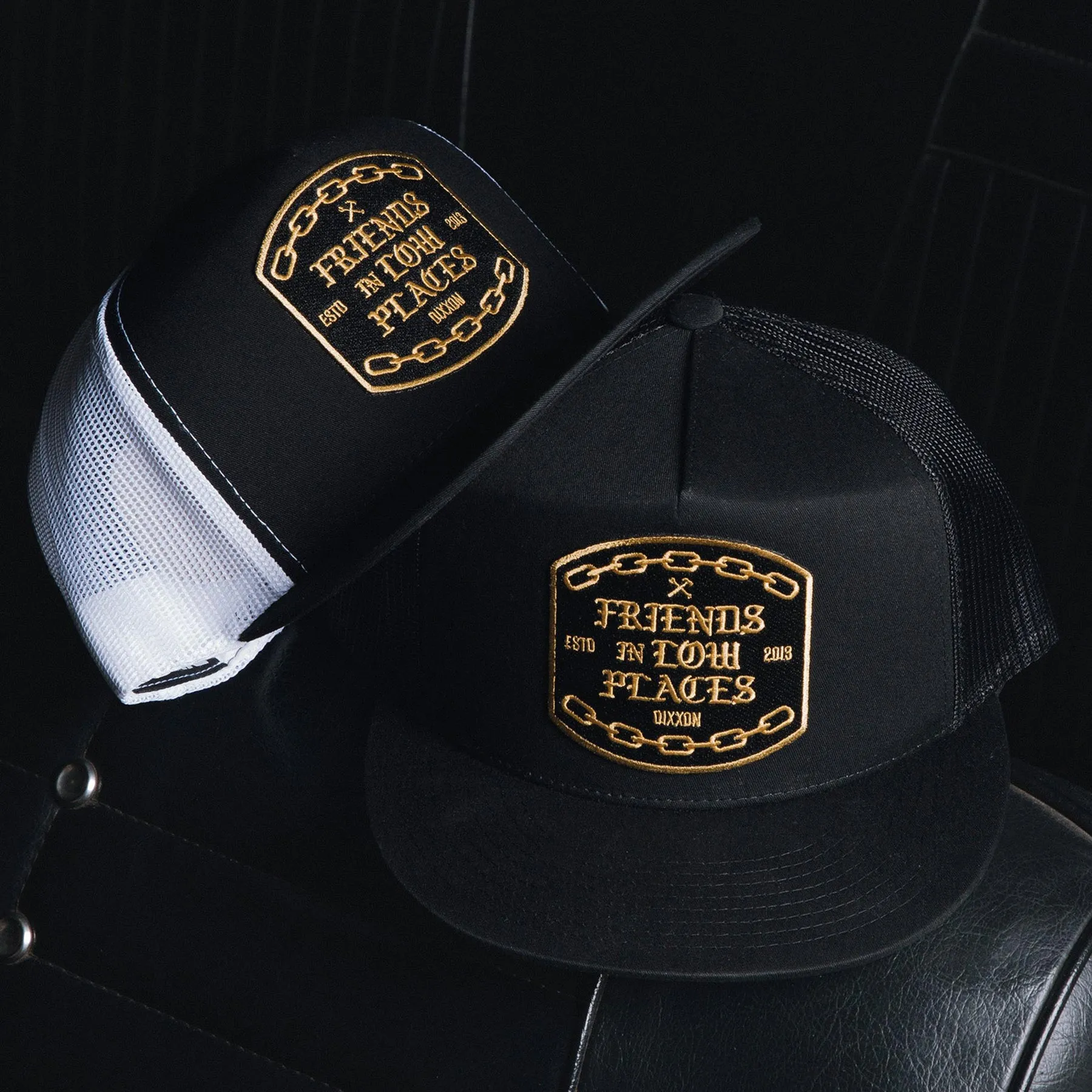 Low Places Chains Flat Bill Trucker Snapback - Gold