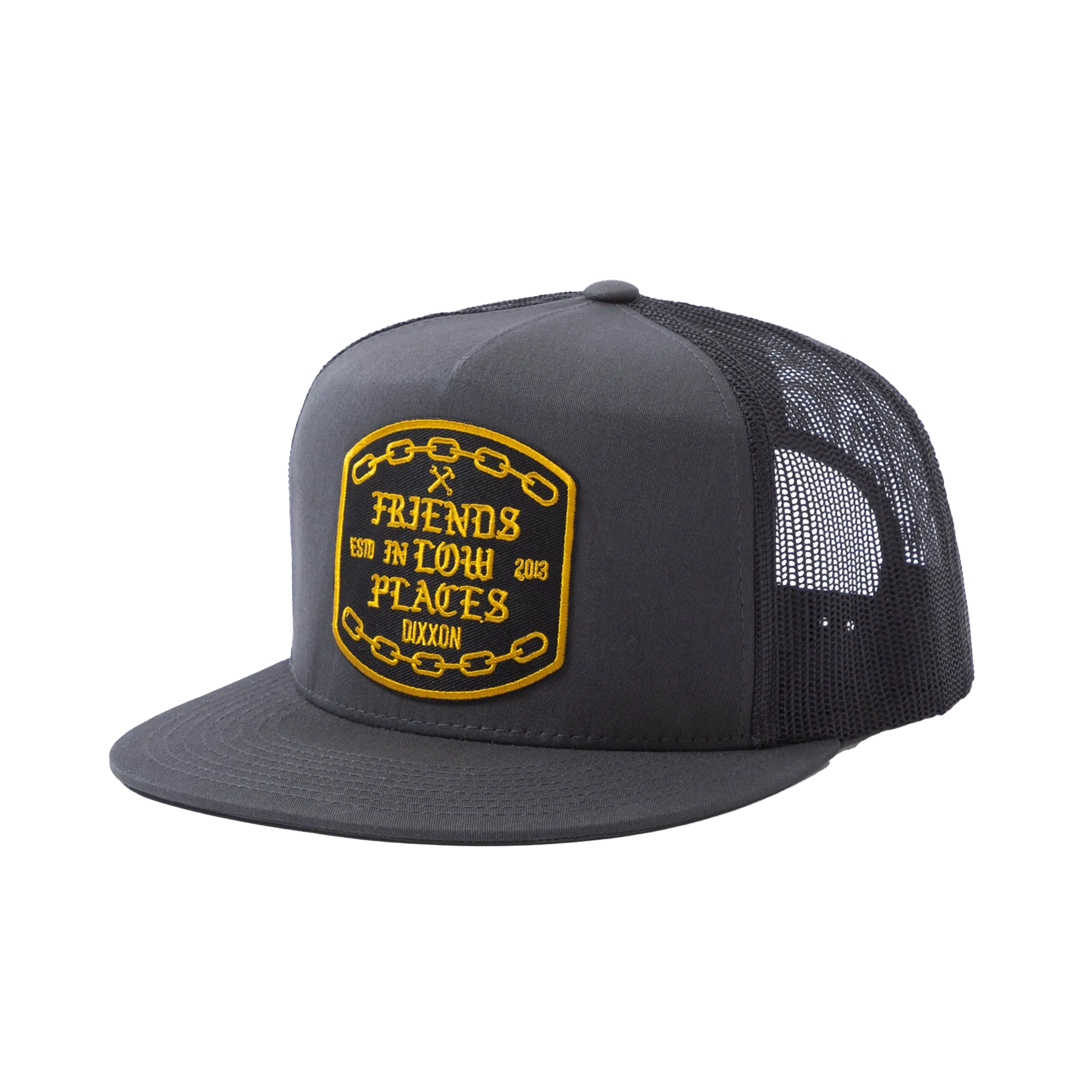 Low Places Chains Flat Bill Trucker Snapback - Gold