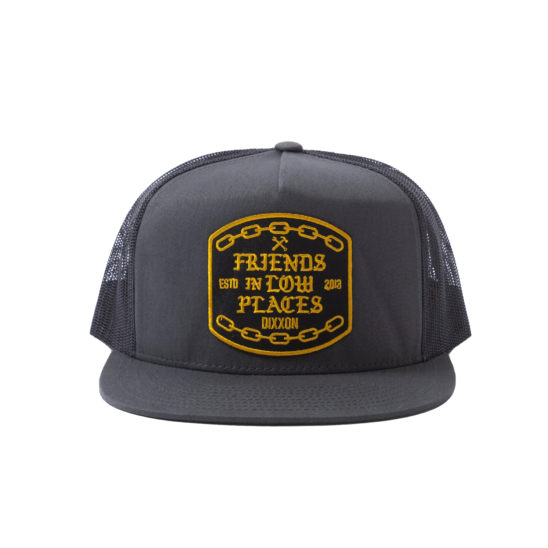 Low Places Chains Flat Bill Trucker Snapback - Gold