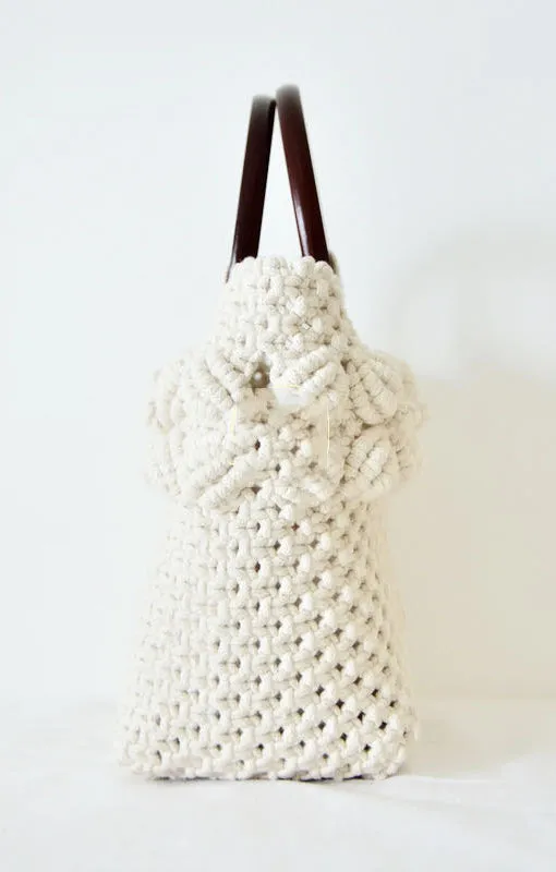 Macrame Bag ~ Floral Ivory