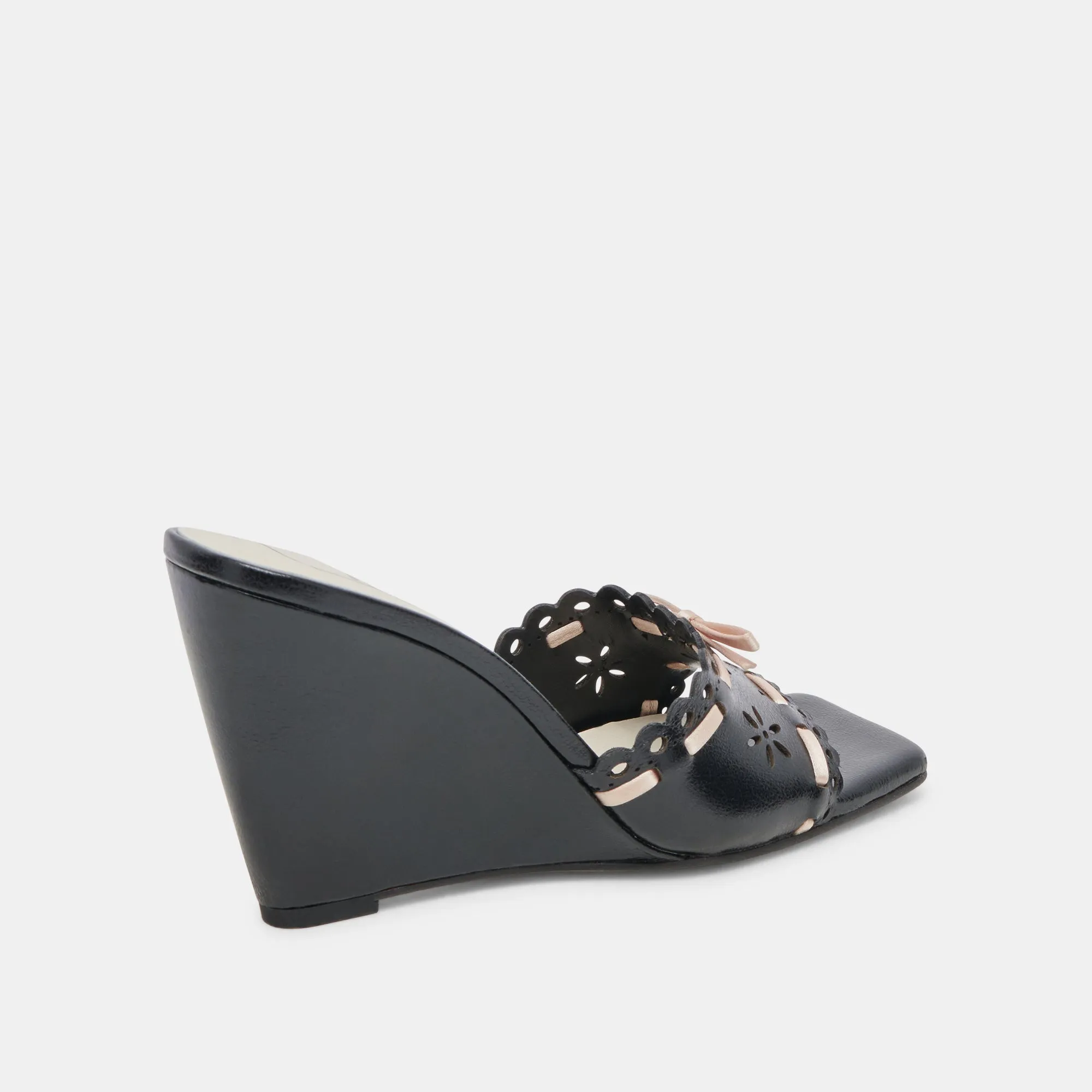 Midnight Patent Leather Madale Wedge Sandals