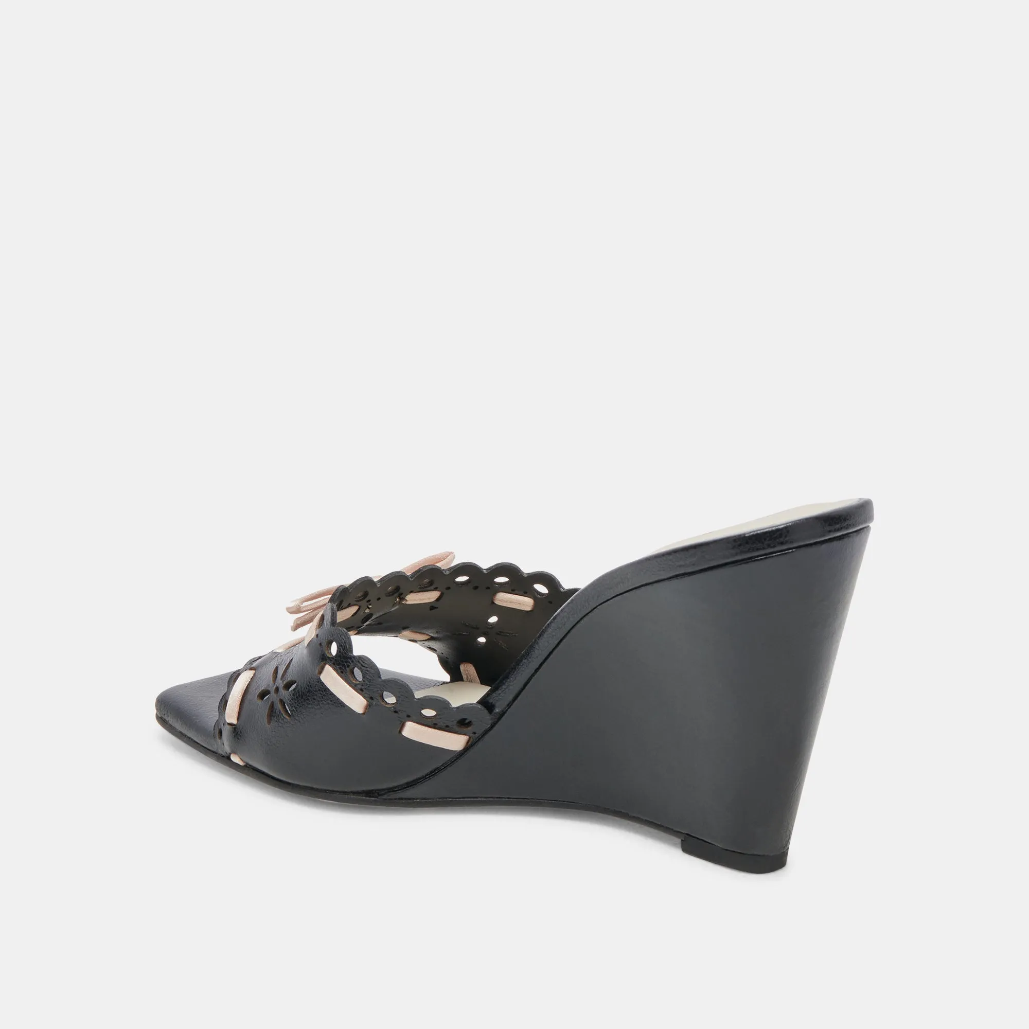 Midnight Patent Leather Madale Wedge Sandals